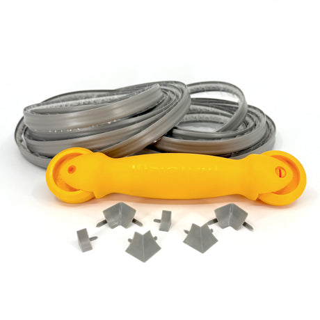 InstaTrim 1/2 inch x 10ft 2 pack flexible trim strips in gray, coiled for gap coverage and finished appearance