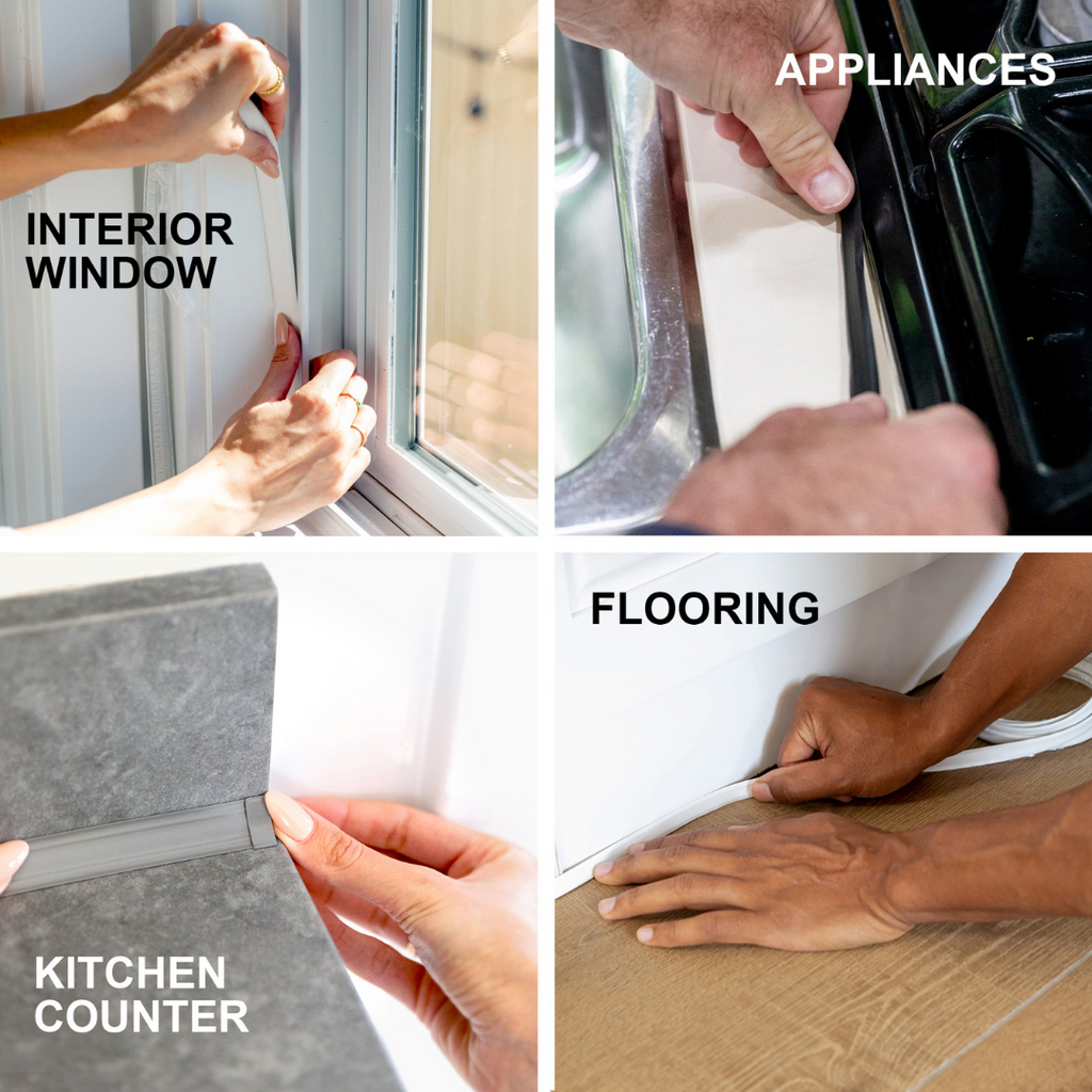 Use flexible trim for any trim project, flooring, interior windows, counter tops, appliance's door frames