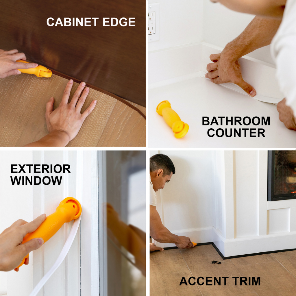 Use flexible trim for any trim project, accent trim, exterior windows, counter tops, cabinet edge, door frames