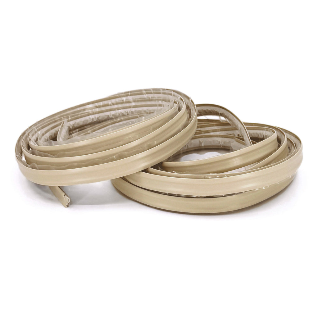 Coiled roll of ivory InstaTrim trim strip with adhesive backing, shown on a white background.