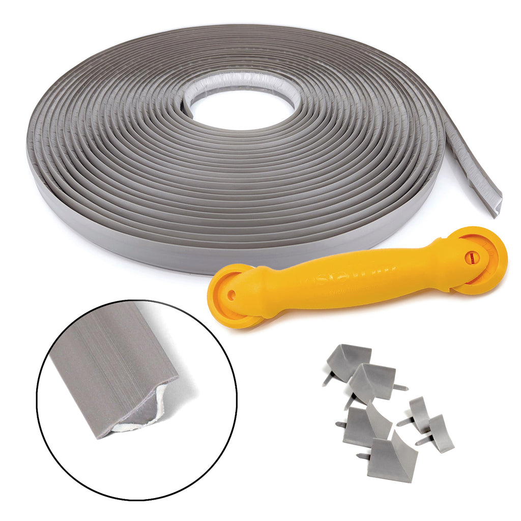 Cover your Crack Bundle - Gray Trim 50ft 3/4" trim with Applicator tool and corners
