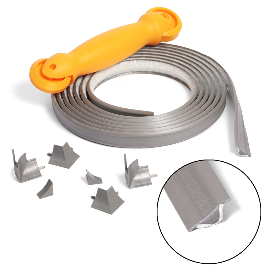 Cover your Crack Bundle - Grey Trim 10ft 3/4" trim with Applicator tool and corners