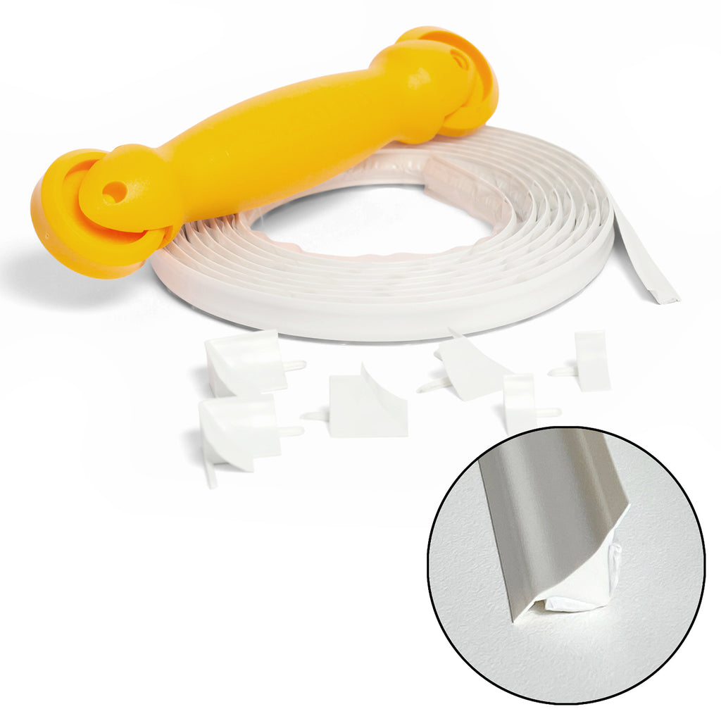 Cover your Crack Bundle - White Trim 10ft 3/4" trim with Applicator tool and corners