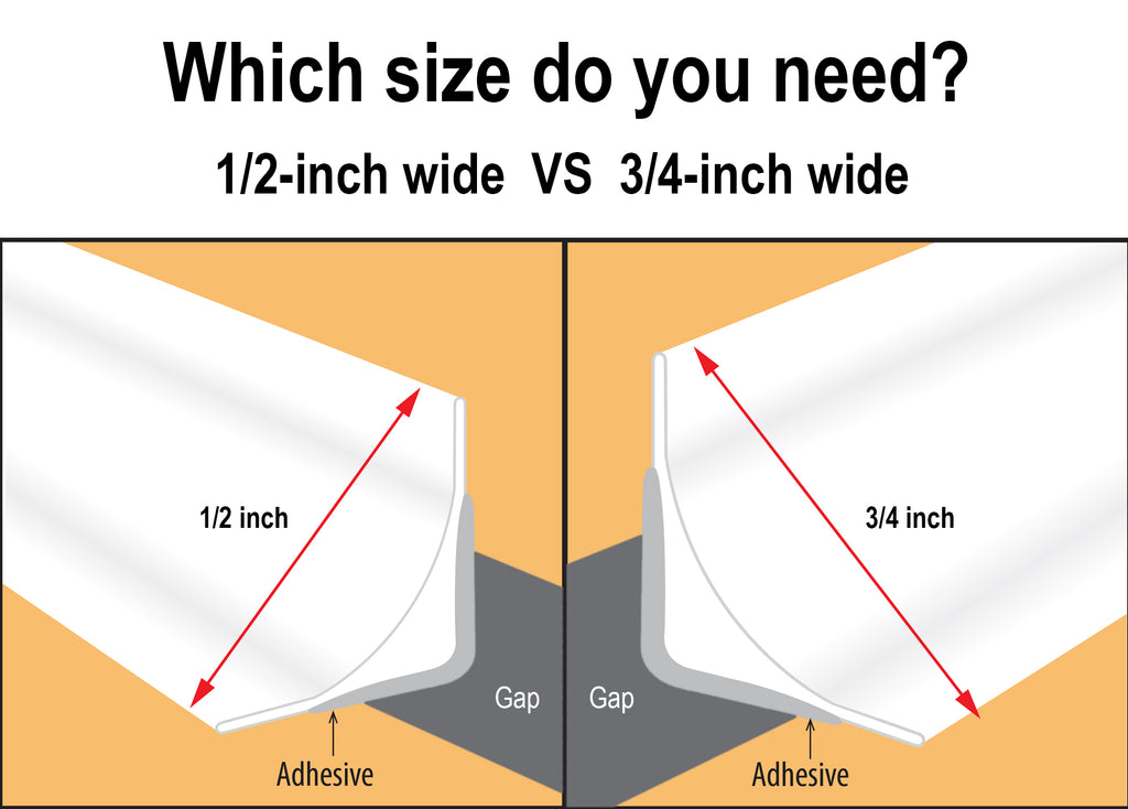 InstaTrim is available in two sizes, half-inch and three-quarter inch wide.