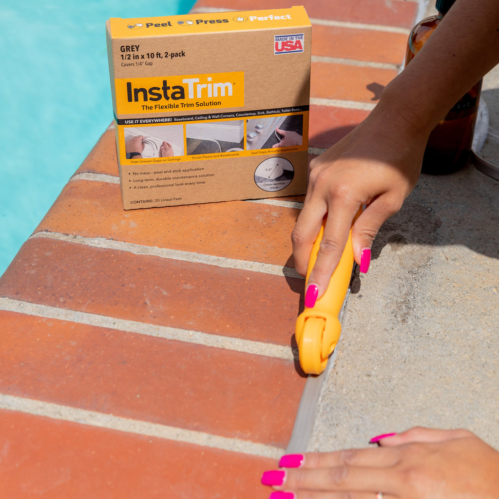 Use the insta trim applicator tool during installation of flexible trim inside or even outside.